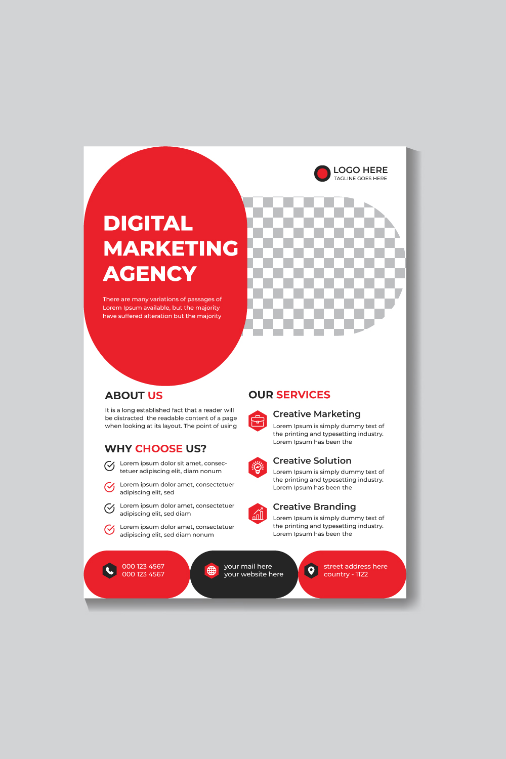Professional Corporate Creative Modern Marketing Business Flyer Design Template pinterest preview image.