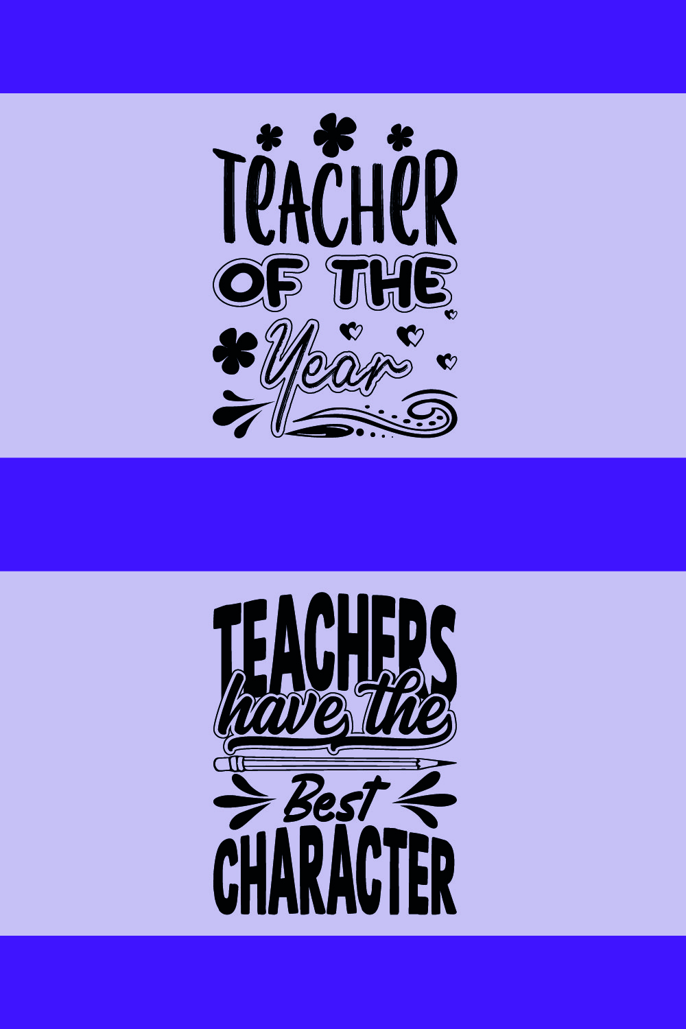 Happy Teacher's Day T-shirt Design Bundle pinterest preview image.