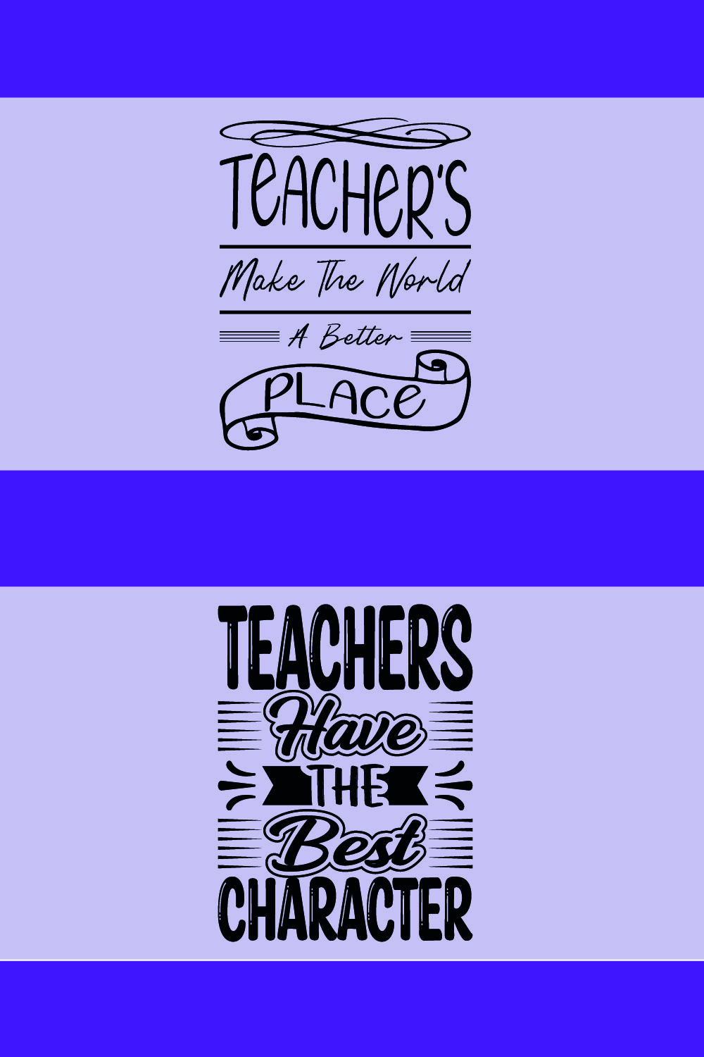 Happy Teacher's Day T-shirt Design Bundle pinterest preview image.