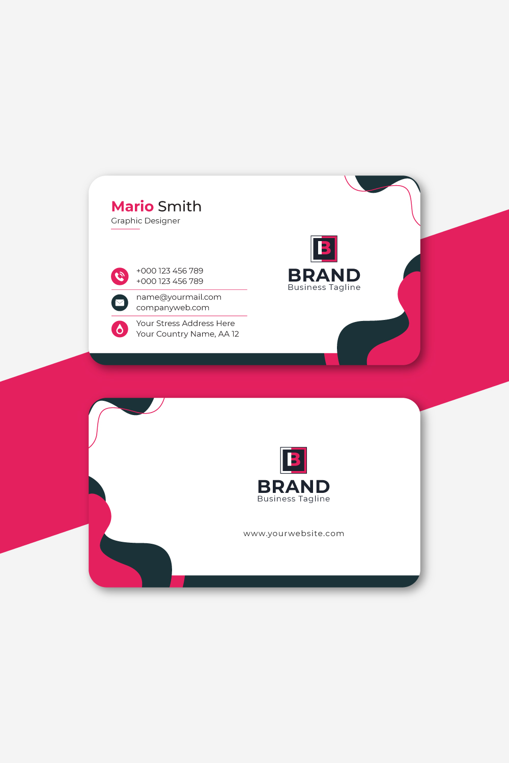 Corporate Business Card Design Template pinterest preview image.