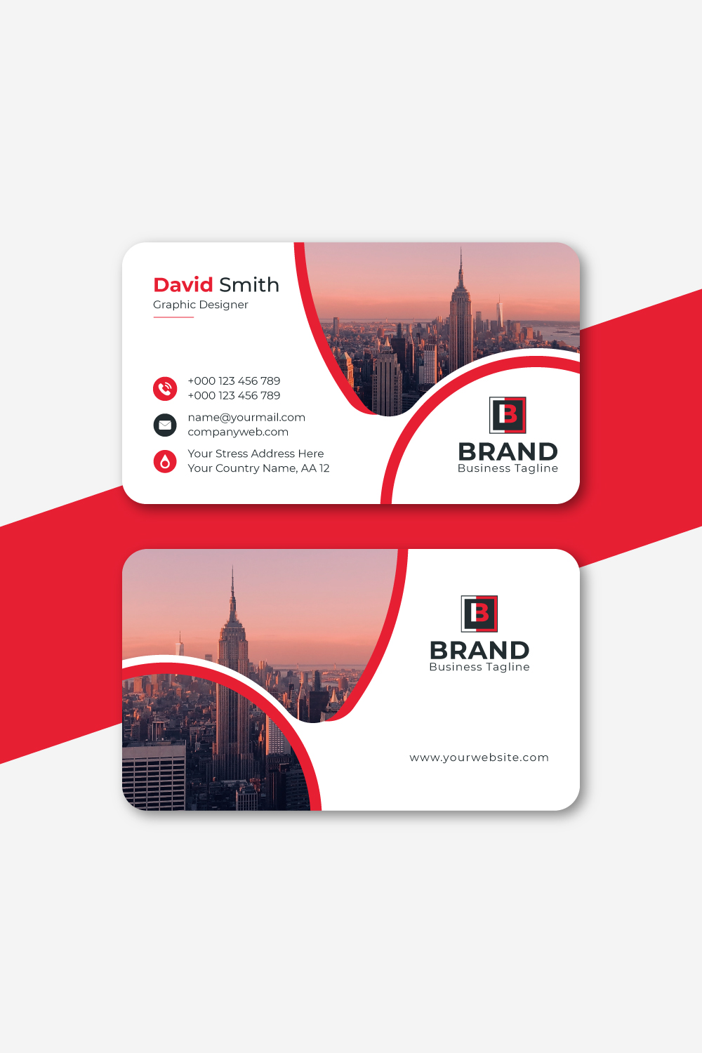 Modern Business Card Design pinterest preview image.