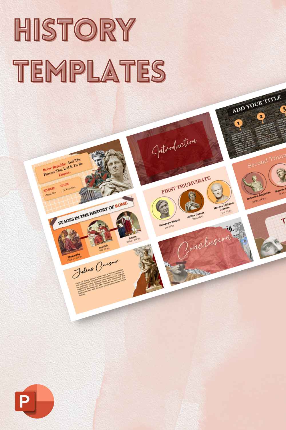 History Templates- Ancient Rome pinterest preview image.