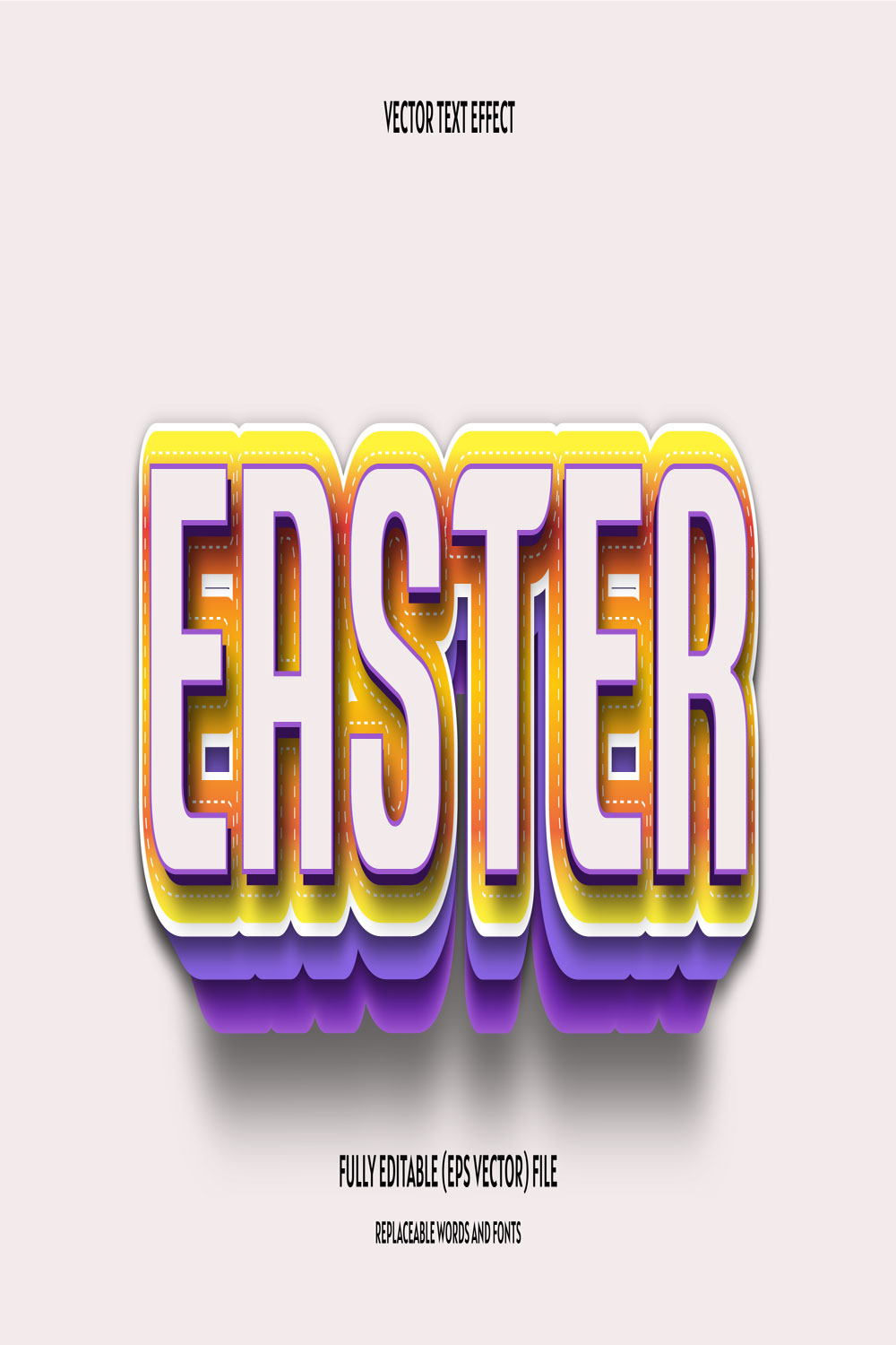 3d text style effect for Easter day pinterest preview image.