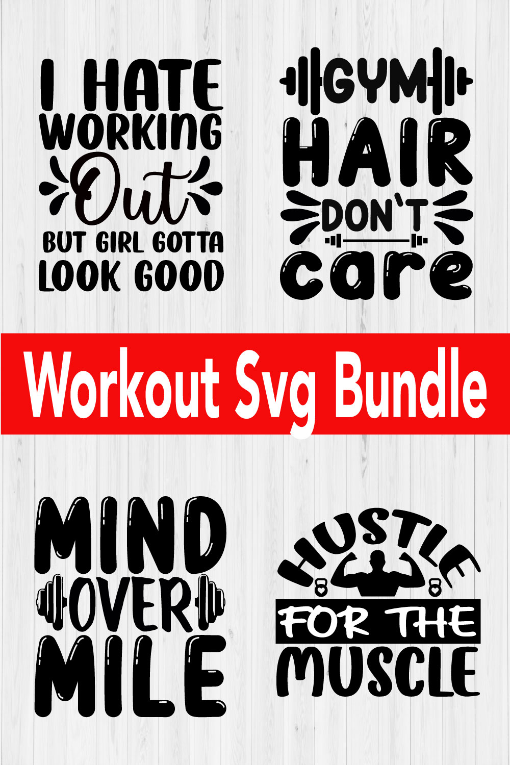 Workout Svg Quotes Bundle Vol11 pinterest preview image.