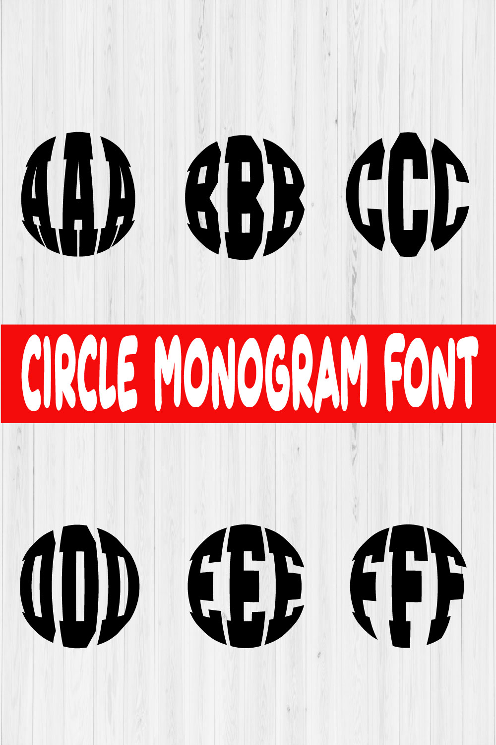 Circle Monogram Font Vol1 pinterest preview image.