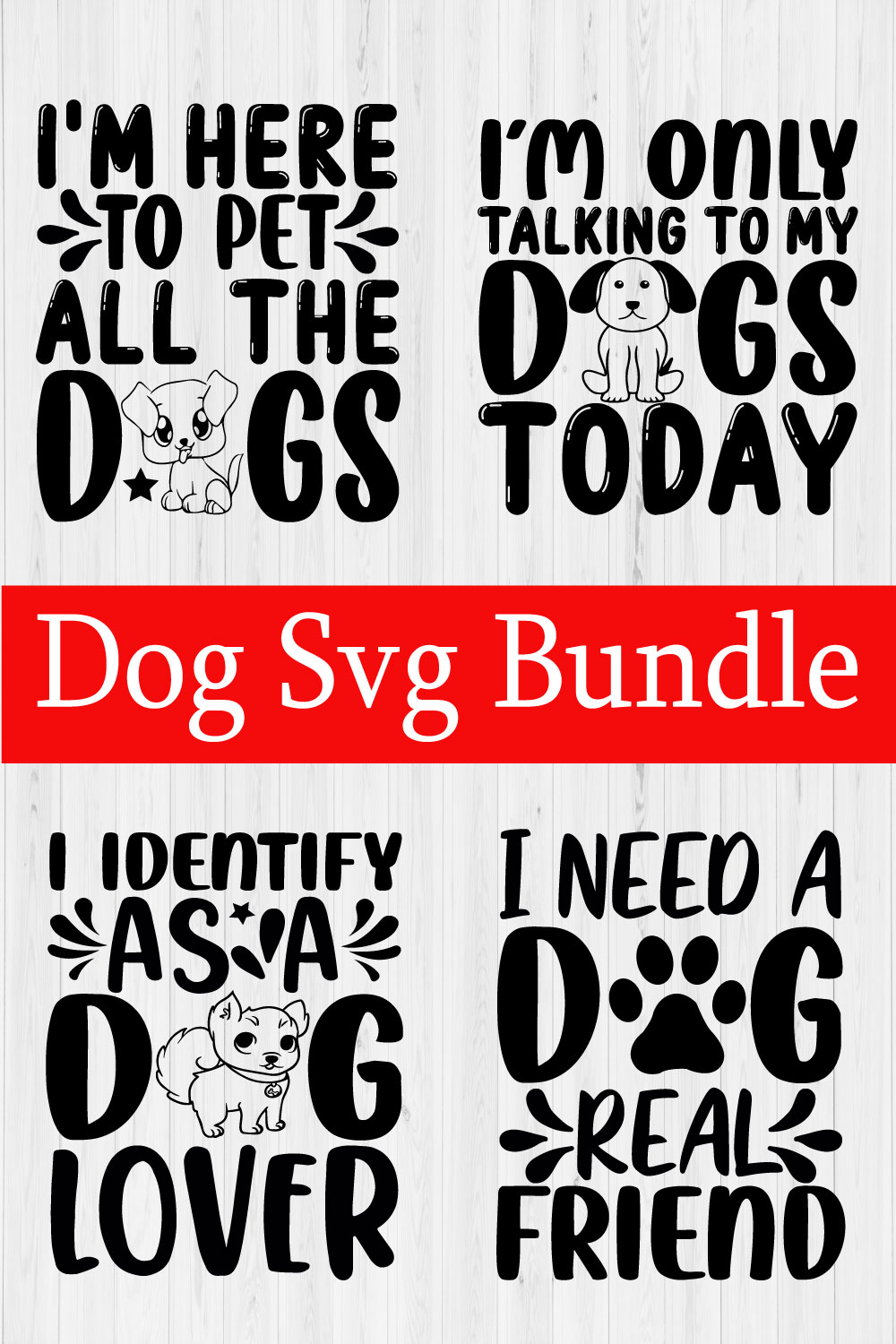 Dog Svg Design Bundle Vol2 pinterest preview image.