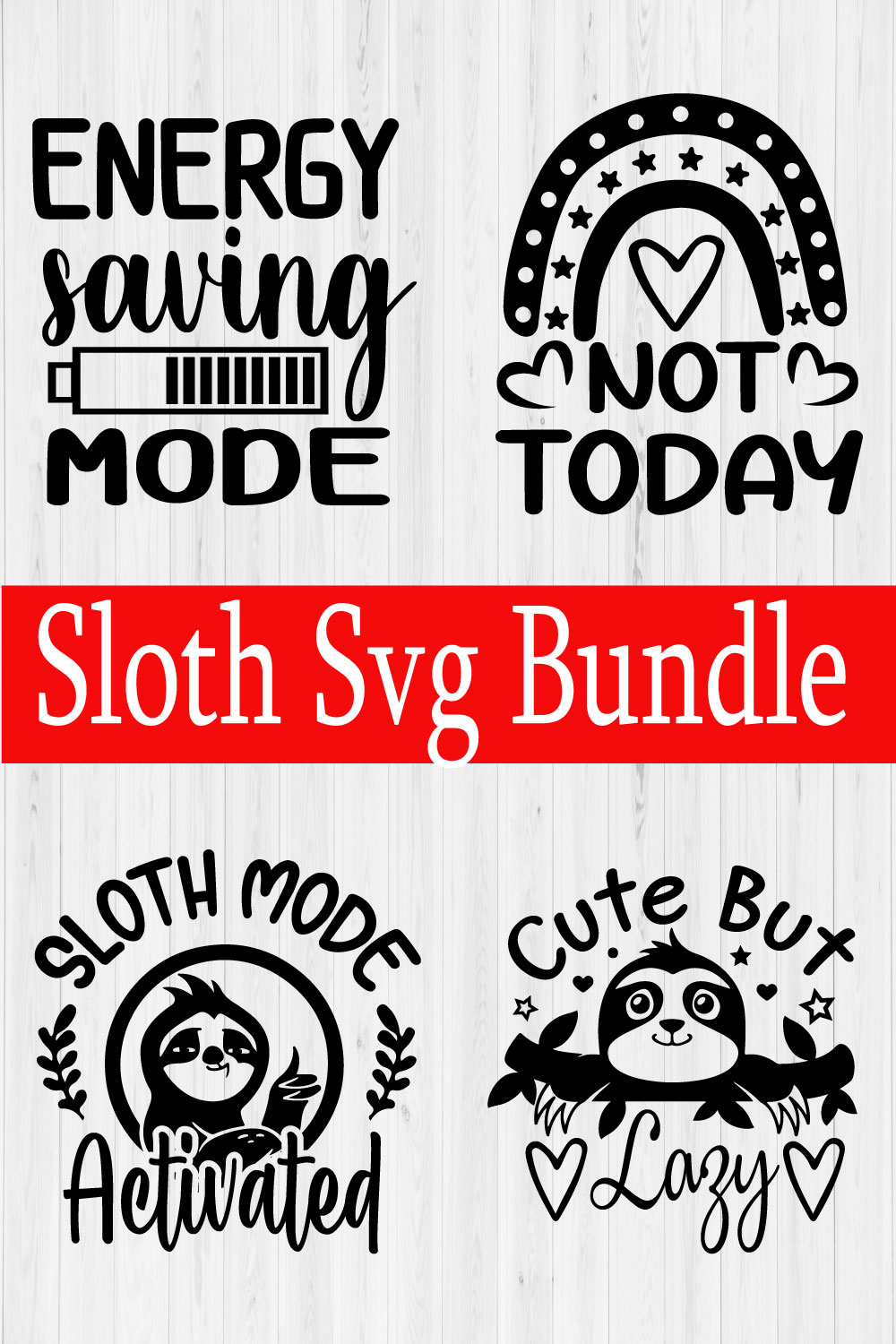 Sloth Svg Bundle Vol1 pinterest preview image.