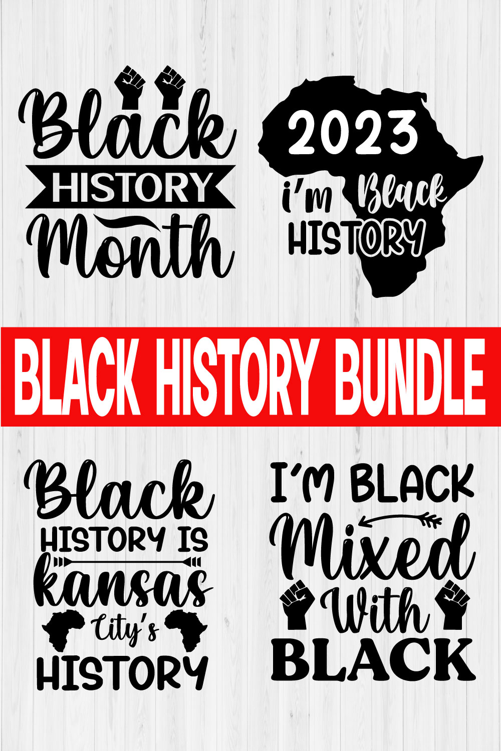 Black History Svg Bundle Vol1 pinterest preview image.