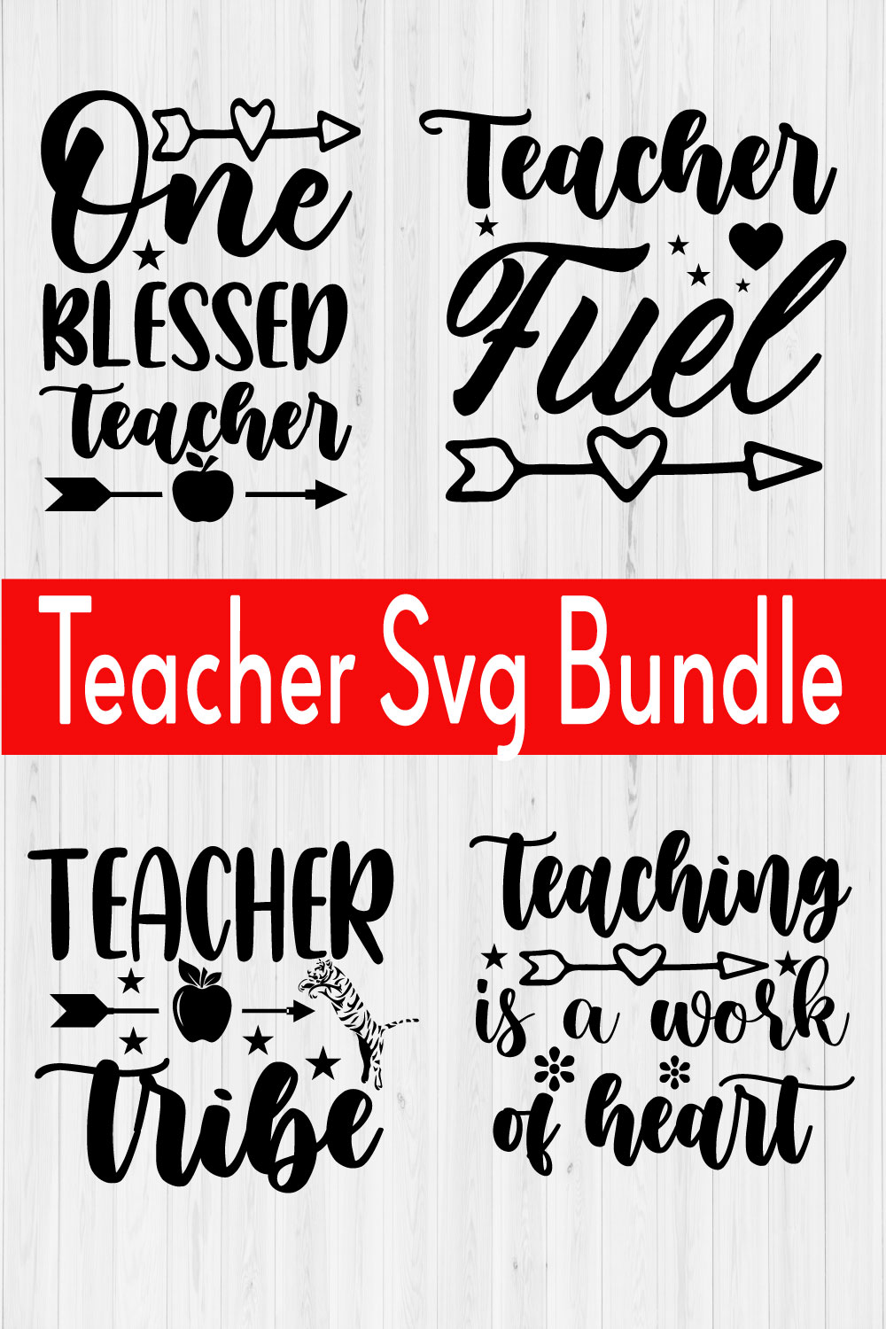 Teacher Svg Bundle Vol1 pinterest preview image.
