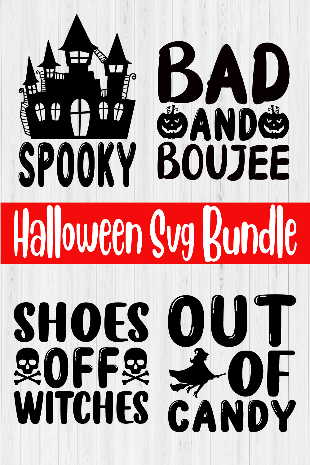 Halloween Svg T-shirt Design Bundle Vol12 pinterest preview image.