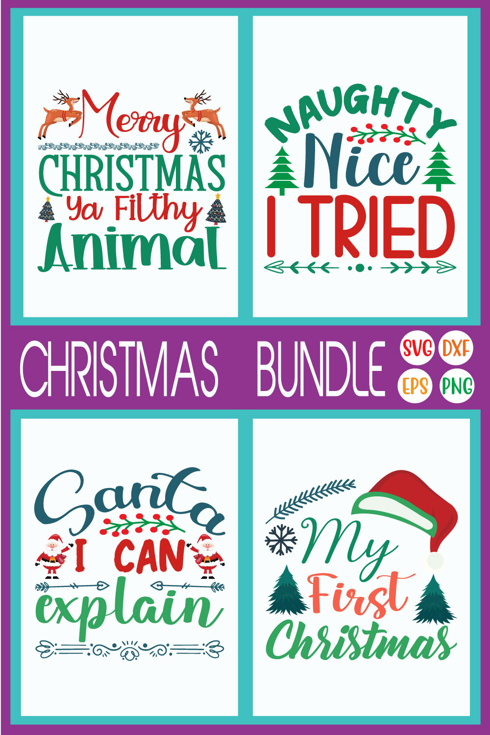 Christmas Svg Design Bundle Vol76 pinterest preview image.