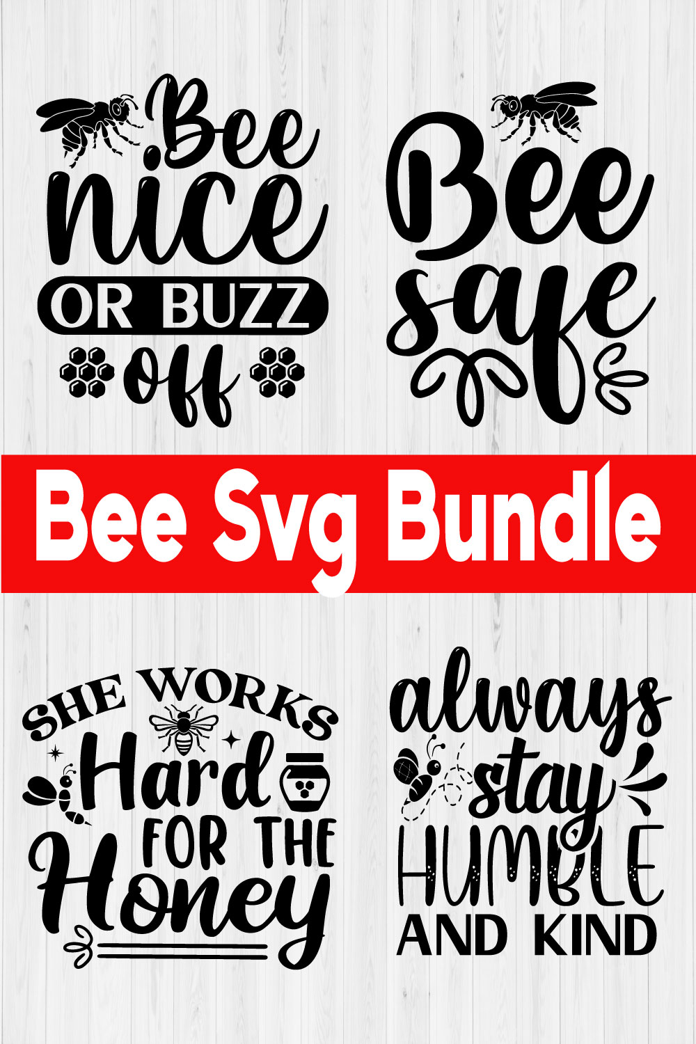 Bee Svg Design Bundle Vol2 pinterest preview image.