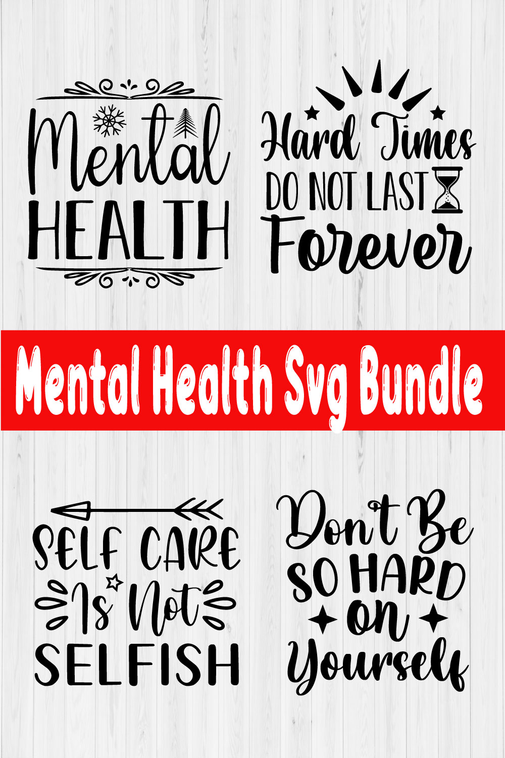 Mental Health Svg Bundle Vol1 pinterest preview image.