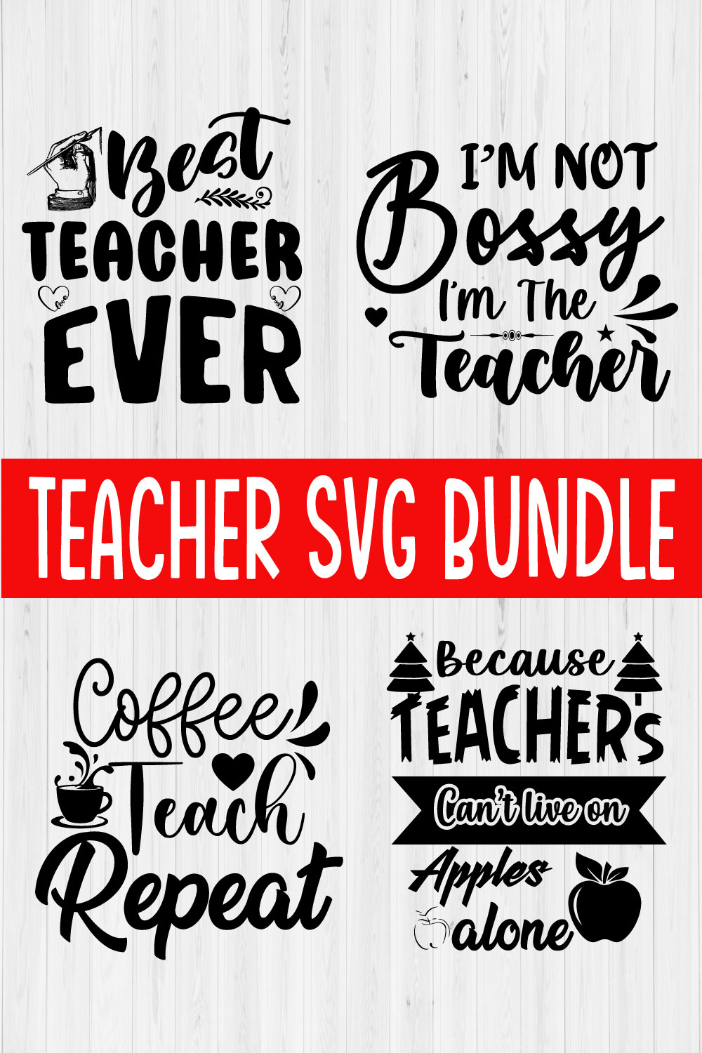 Teacher Svg Design Bundle Vol2 pinterest preview image.