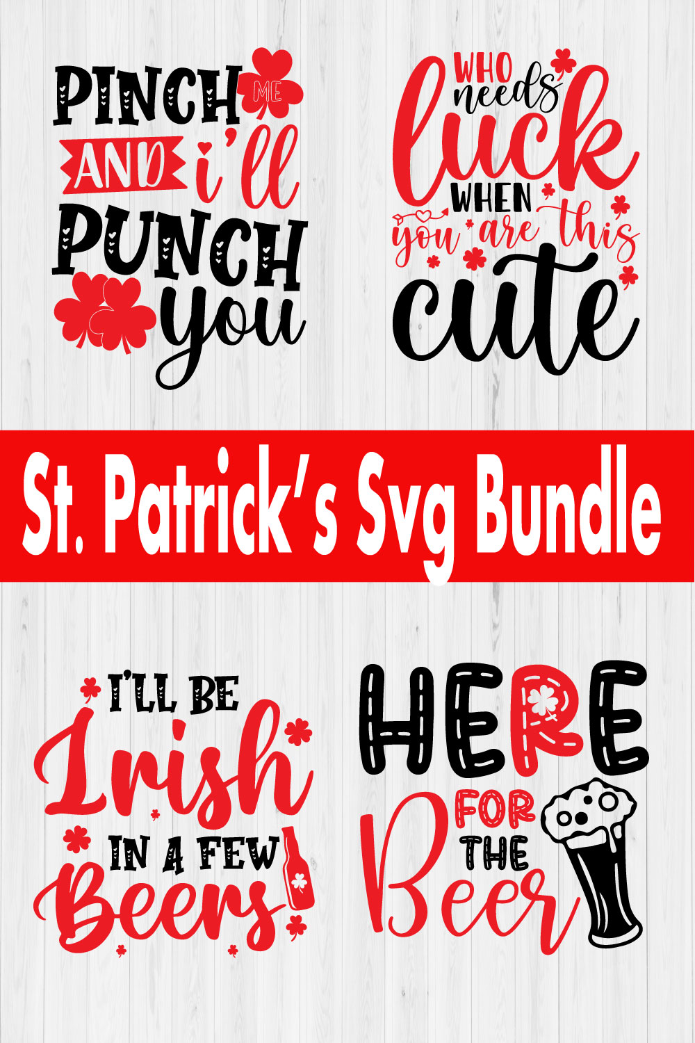 Happy Patrick's Day Svg Design Bundle Vol6 pinterest preview image.