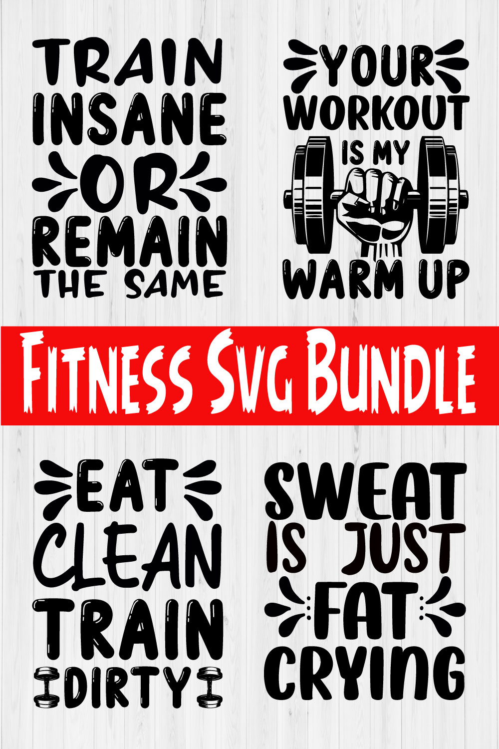 Funny Fitness Svg Quotes Bundle Vol4 pinterest preview image.