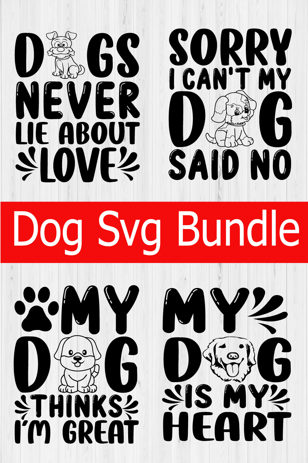 Dog Svg Quotes Bundle Vol3 pinterest preview image.