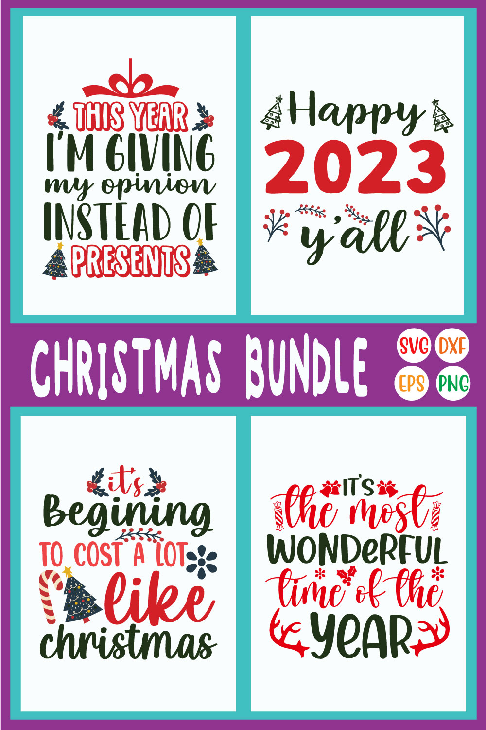 Christmas Design Svg Bundle Vol71 pinterest preview image.