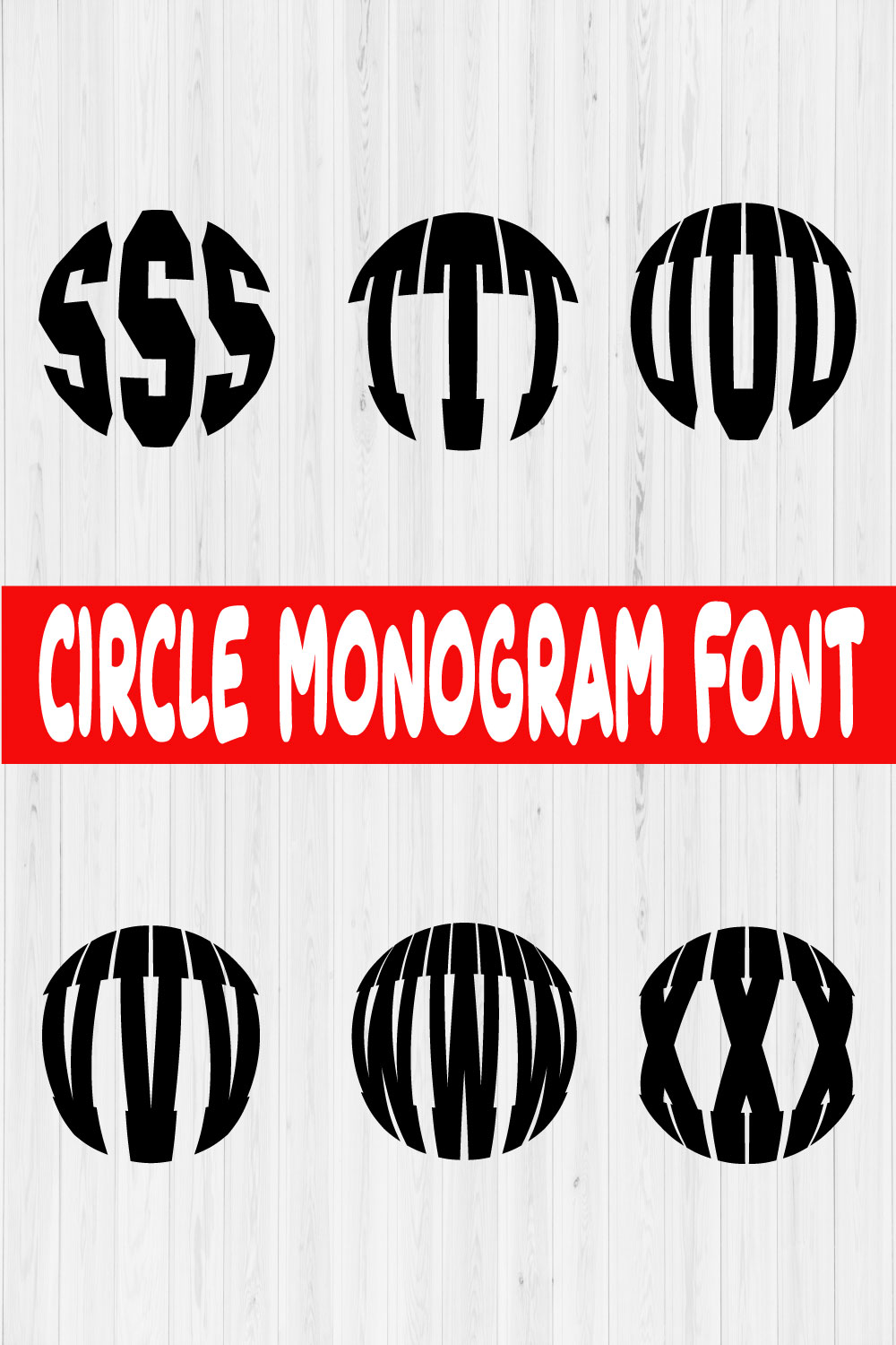 Circle Monogram Font Vol4 pinterest preview image.