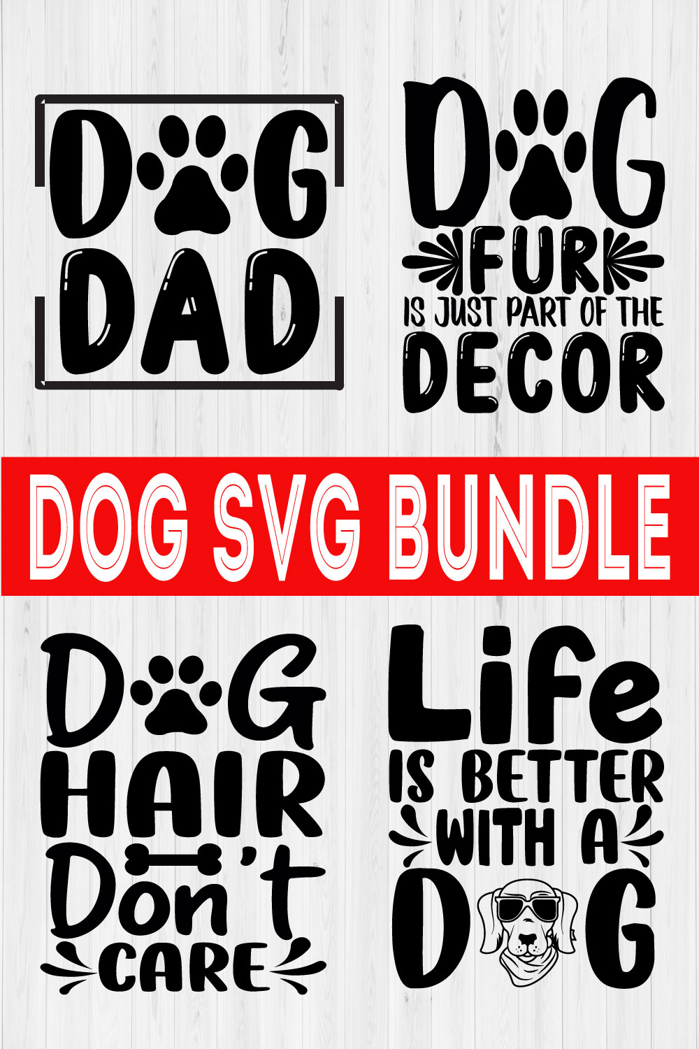 Dog Design Quote Svg Bundle Vol20 pinterest preview image.