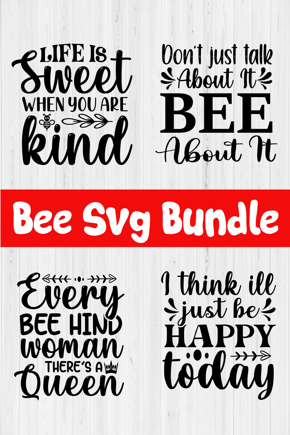 Bee Svg Design Bundle Vol6 pinterest preview image.