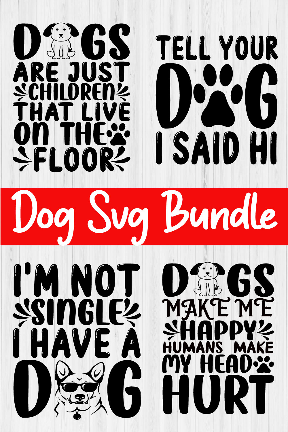 Dog Svg Bundle Vol1 pinterest preview image.
