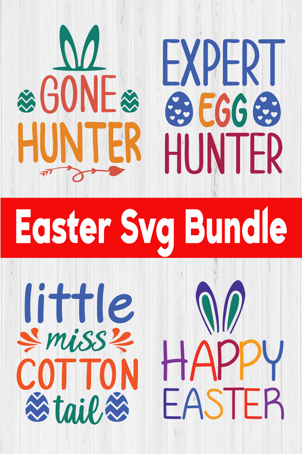 Happy Easter Svg Bundle Vol1 pinterest preview image.