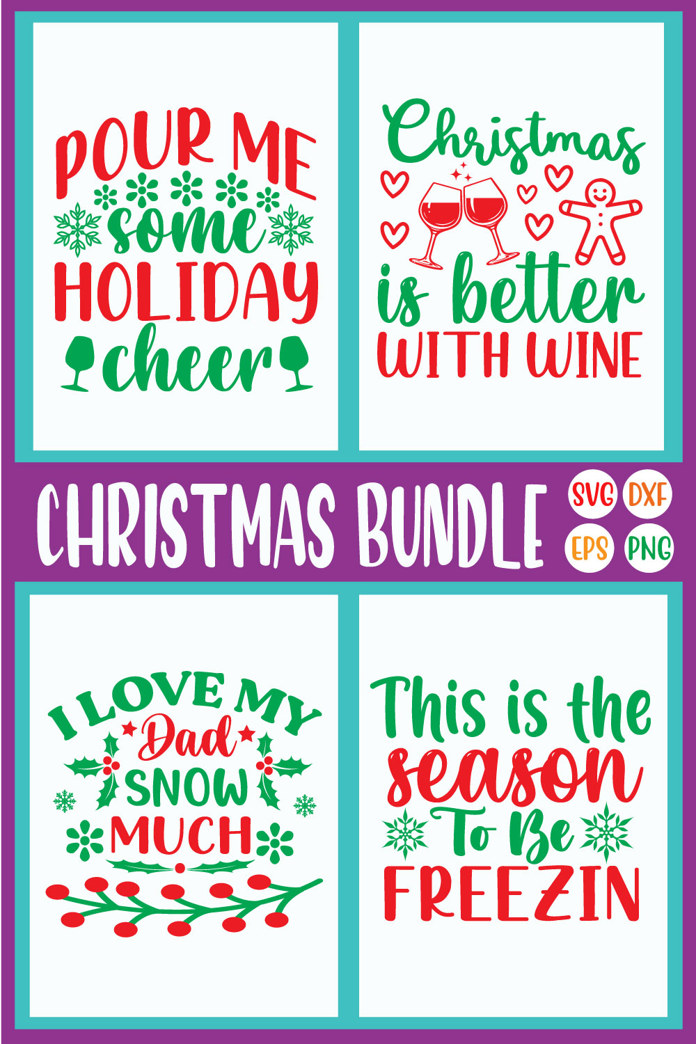 Christmas Svg Bundle Vol40 pinterest preview image.