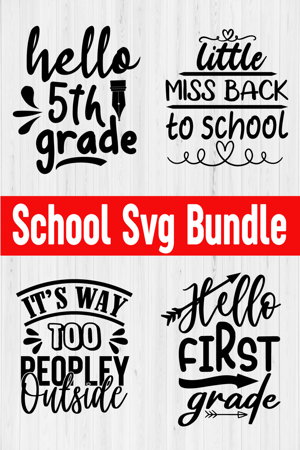 School Svg Quotes Bundle Vol3 pinterest preview image.