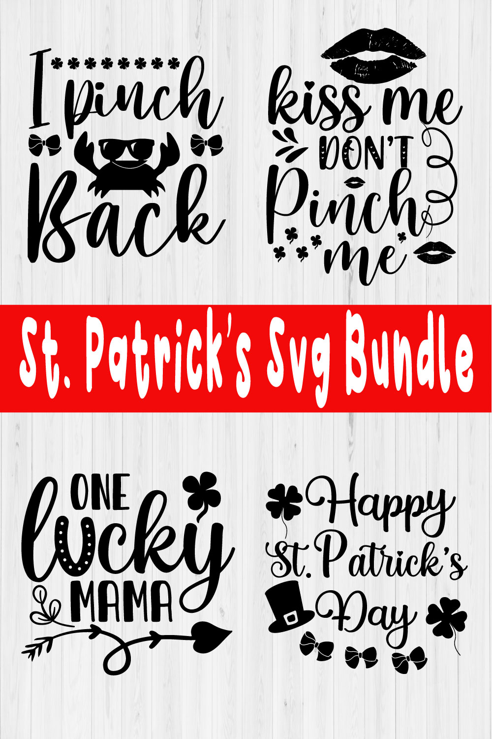 Patrick's Day Svg Design Bundle Vol3 pinterest preview image.