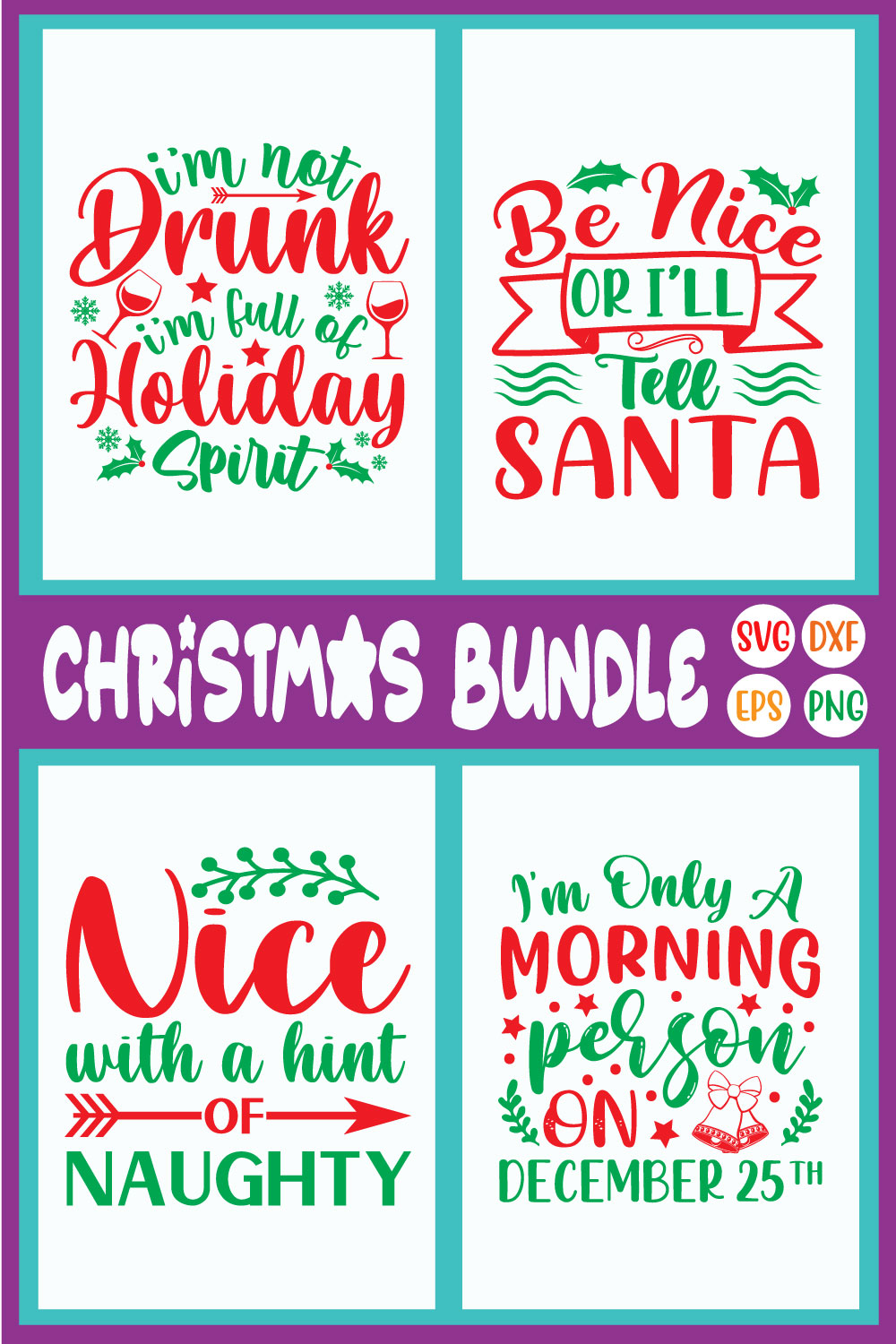 Christmas Design Svg Bundle Vol24 pinterest preview image.