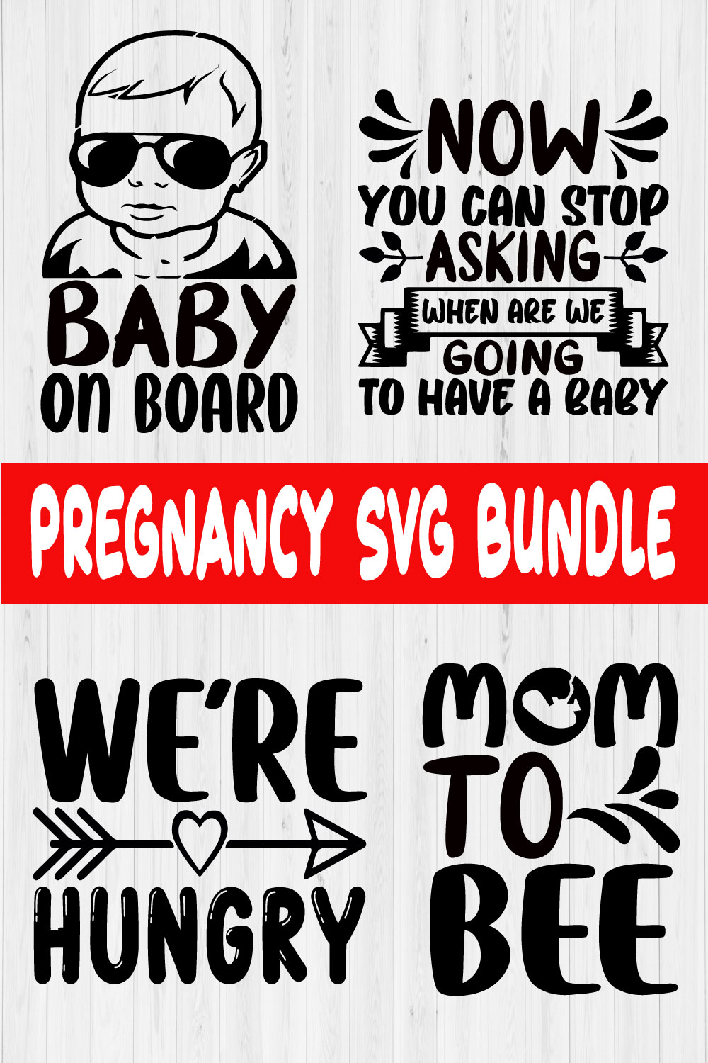 Pregnancy Svg Design Bundle Vol2 pinterest preview image.