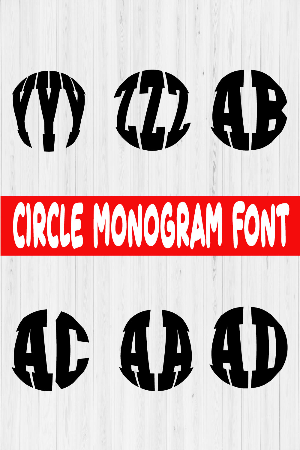 Circle Monogram Font Vol5 pinterest preview image.