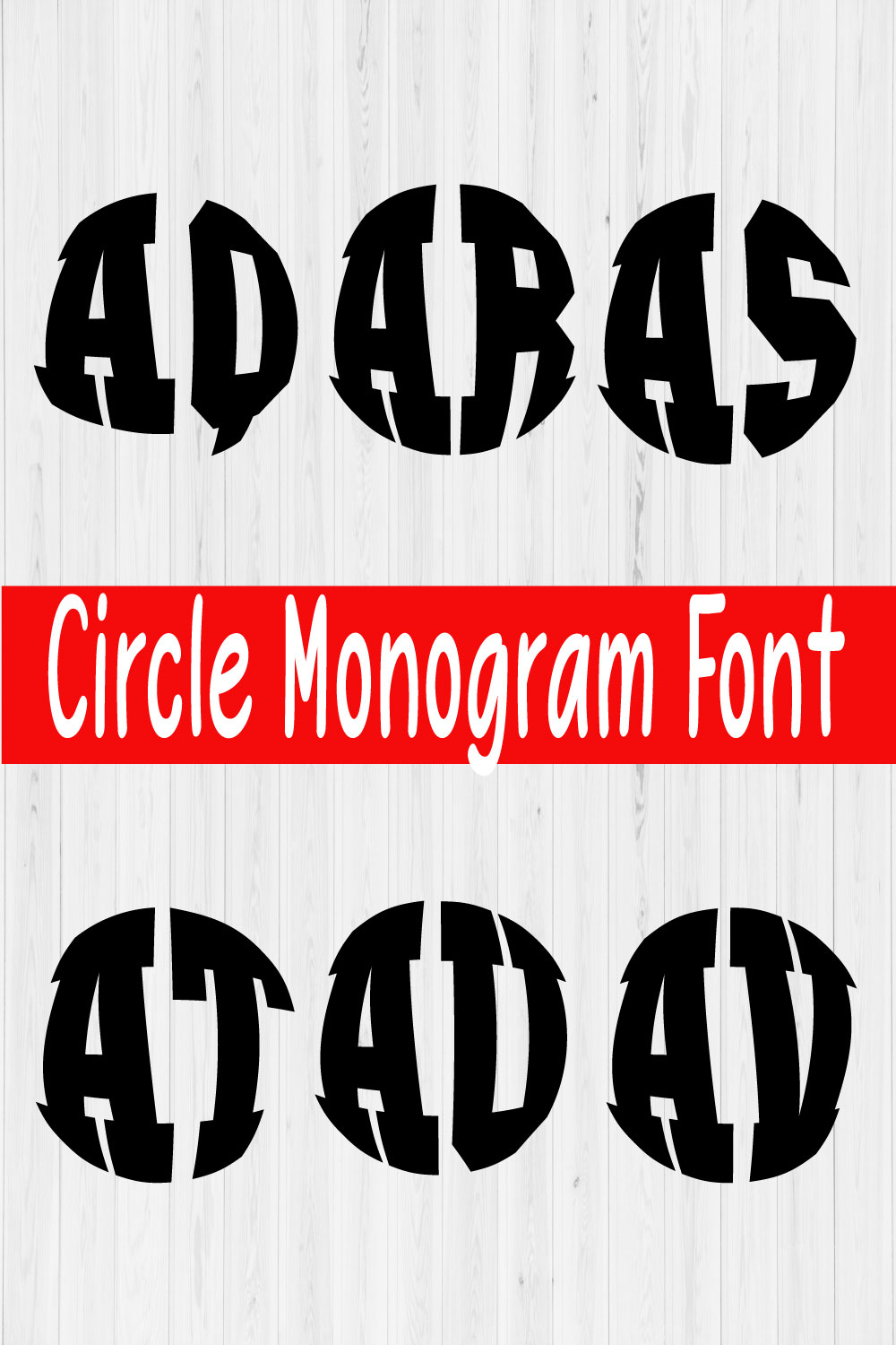 Circle Monogram Svg Font Vol8 pinterest preview image.