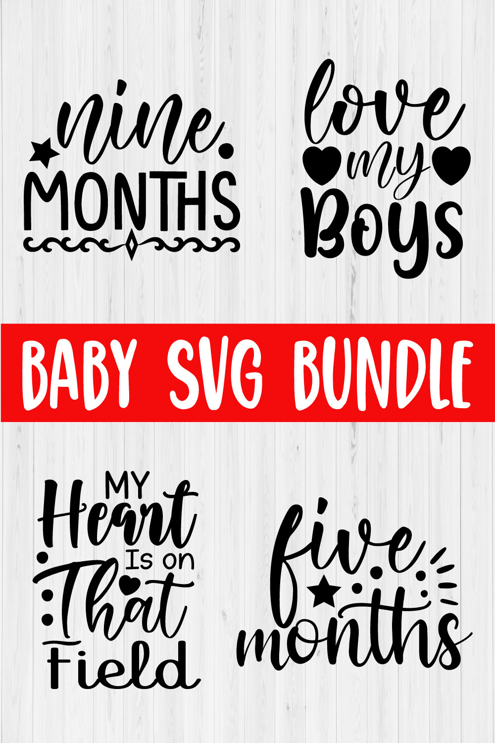 Baby Milestone Svg Bundle Vol7 pinterest preview image.