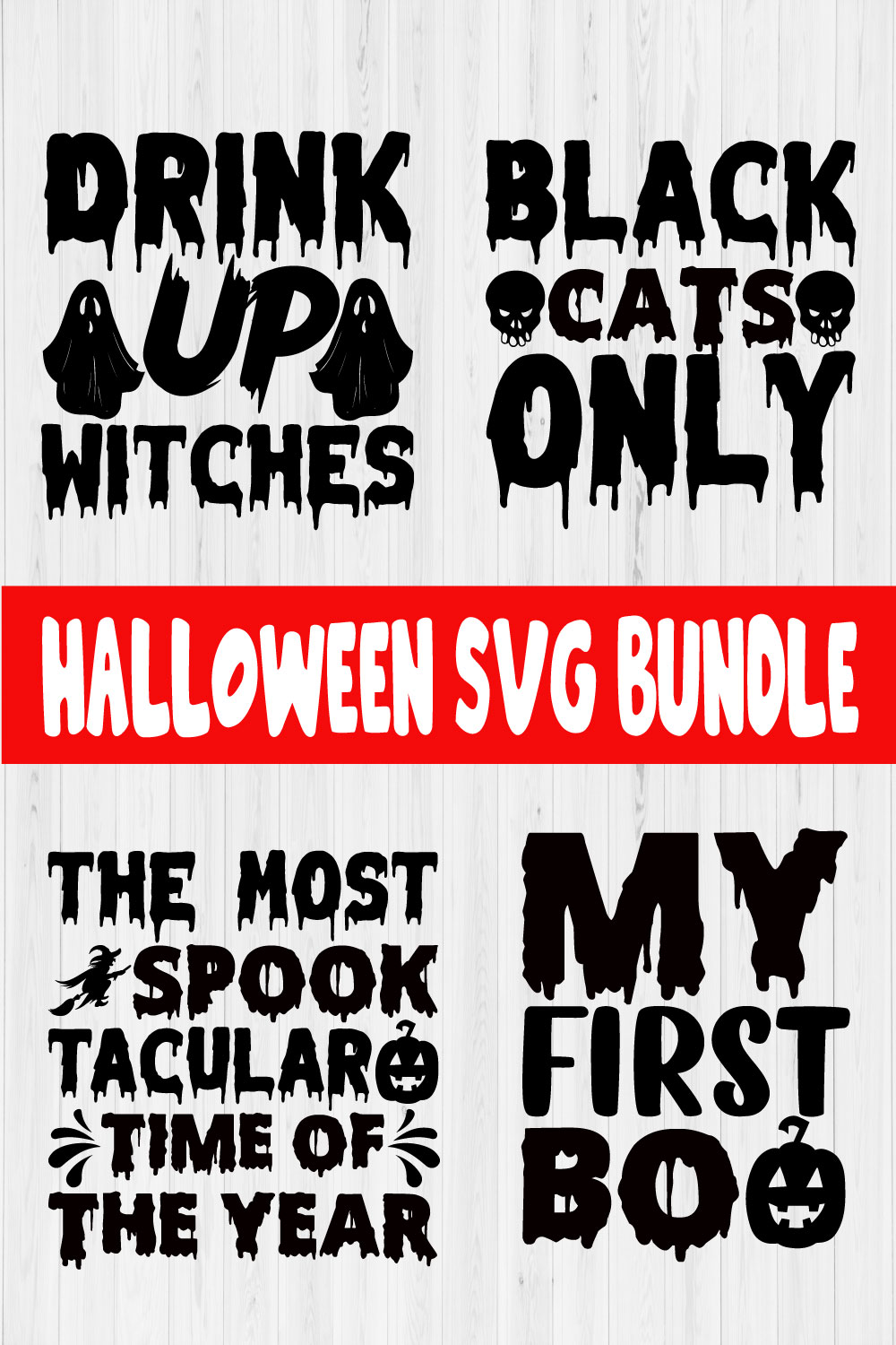 Halloween Svg Design Bundle Vol3 pinterest preview image.