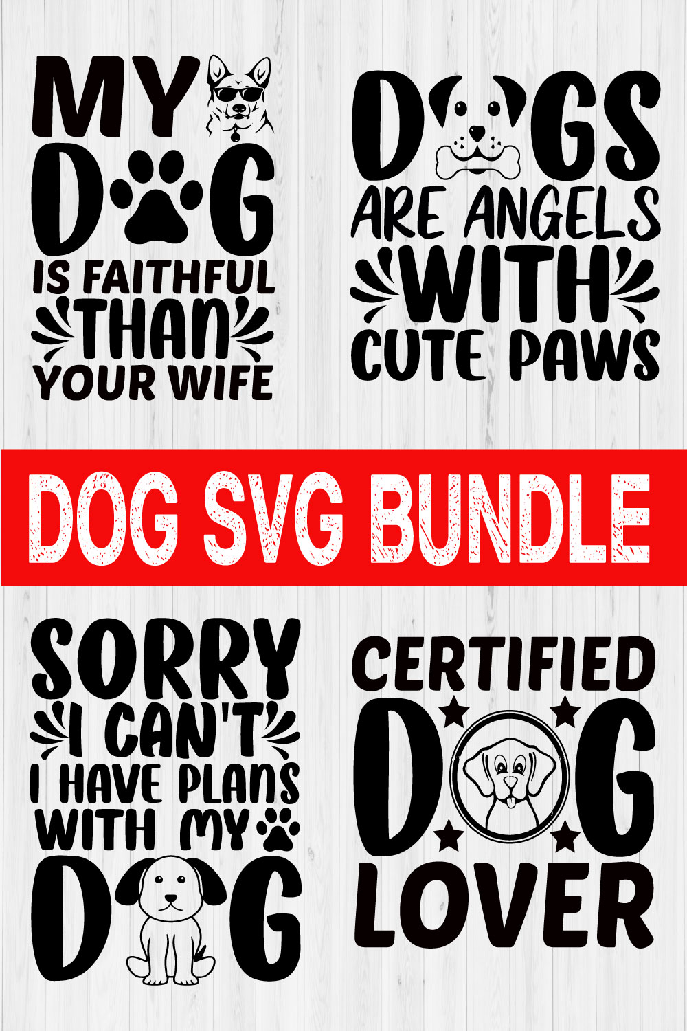 Dog Svg Bundle Vol7 pinterest preview image.