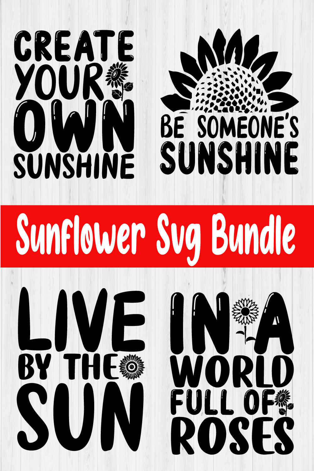 Sunflower Svg Bundle Vol1 pinterest preview image.