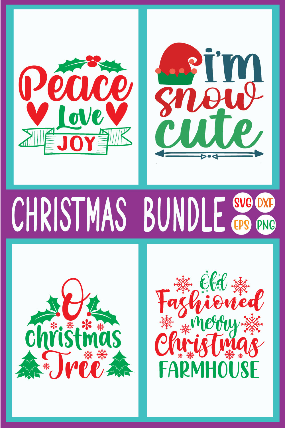 Christmas Design Quotes Bundle Vol67 pinterest preview image.