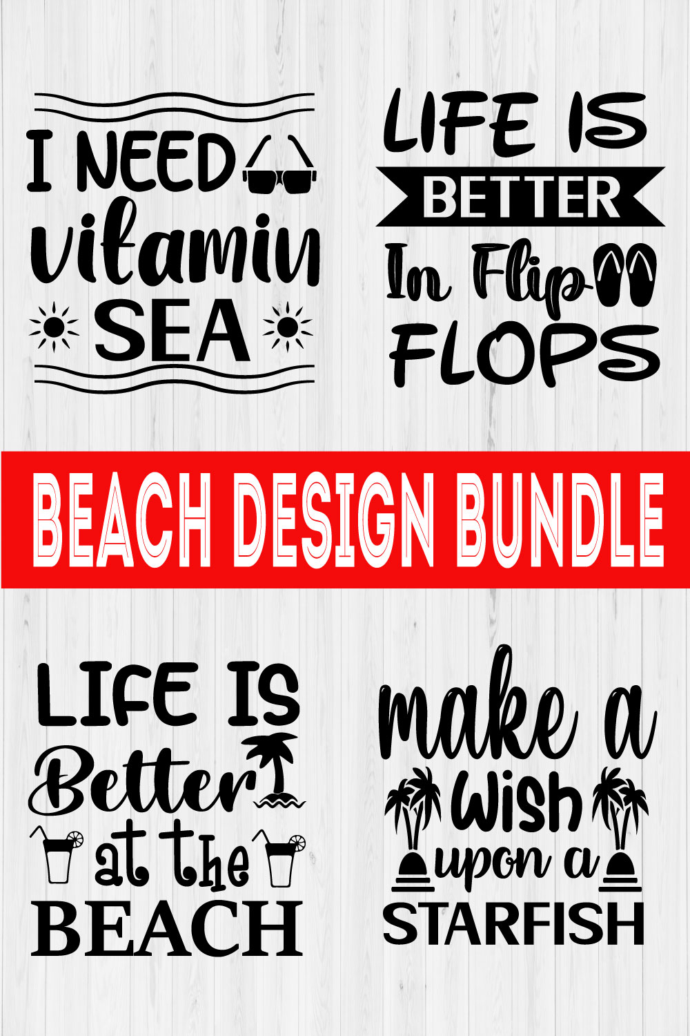 Beach Design Bundle Vol3 pinterest preview image.