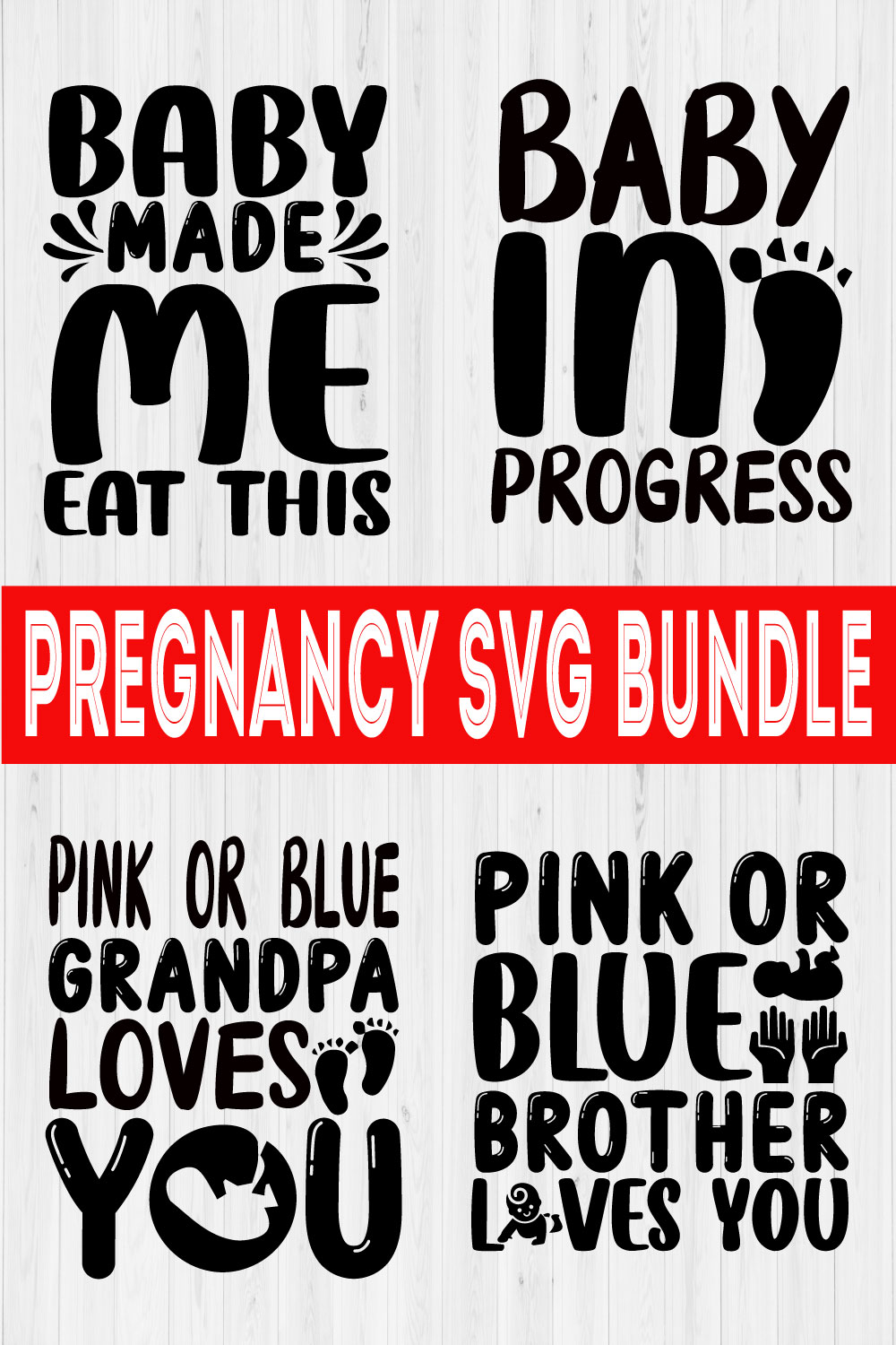 Pregnancy Svg Quotes Bundle Vol4 pinterest preview image.