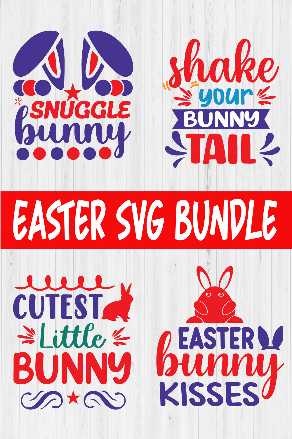 Easter Colorful Svg Bundle Vol11 pinterest preview image.