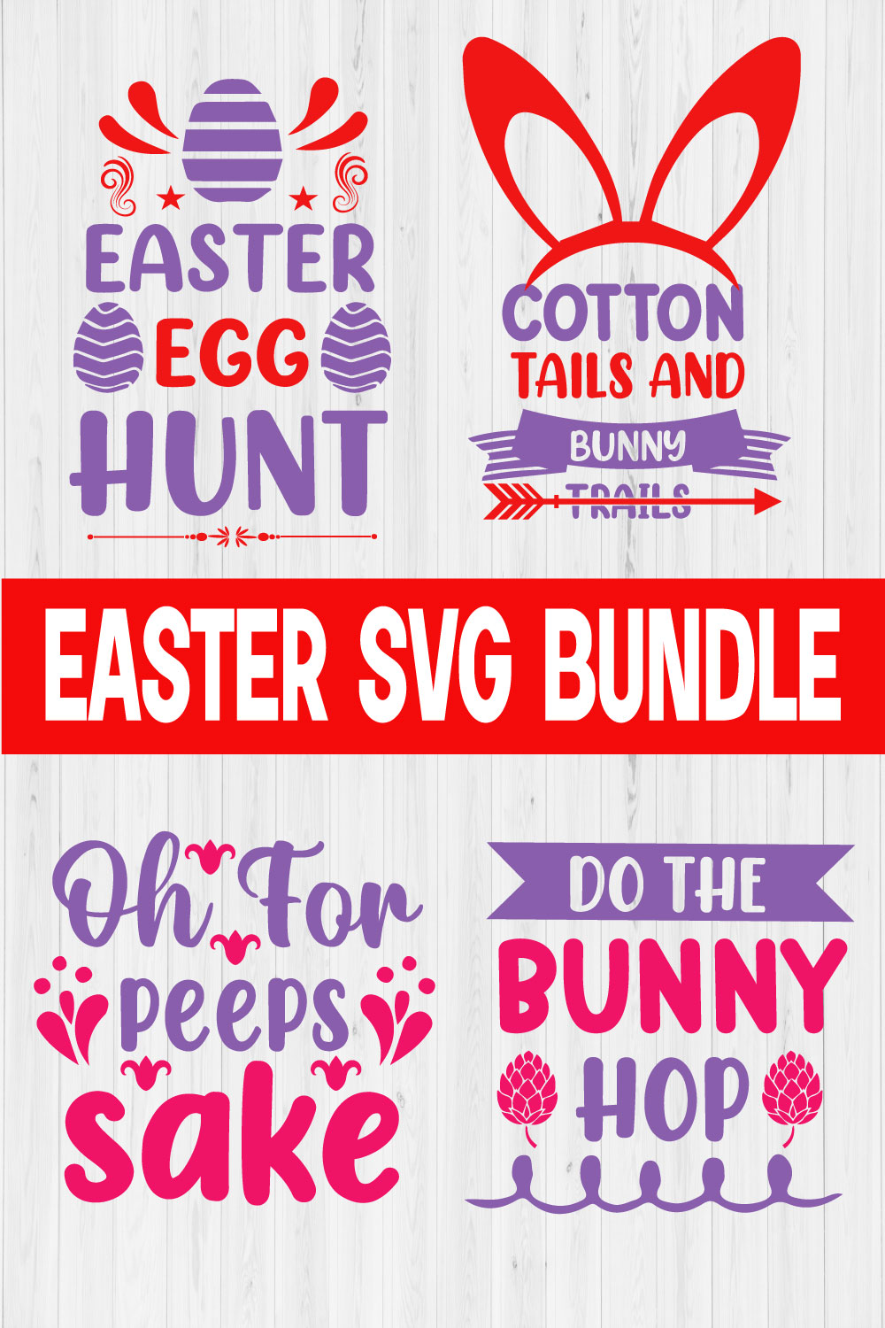 Funny Easter Svg Bundle Vol4 pinterest preview image.