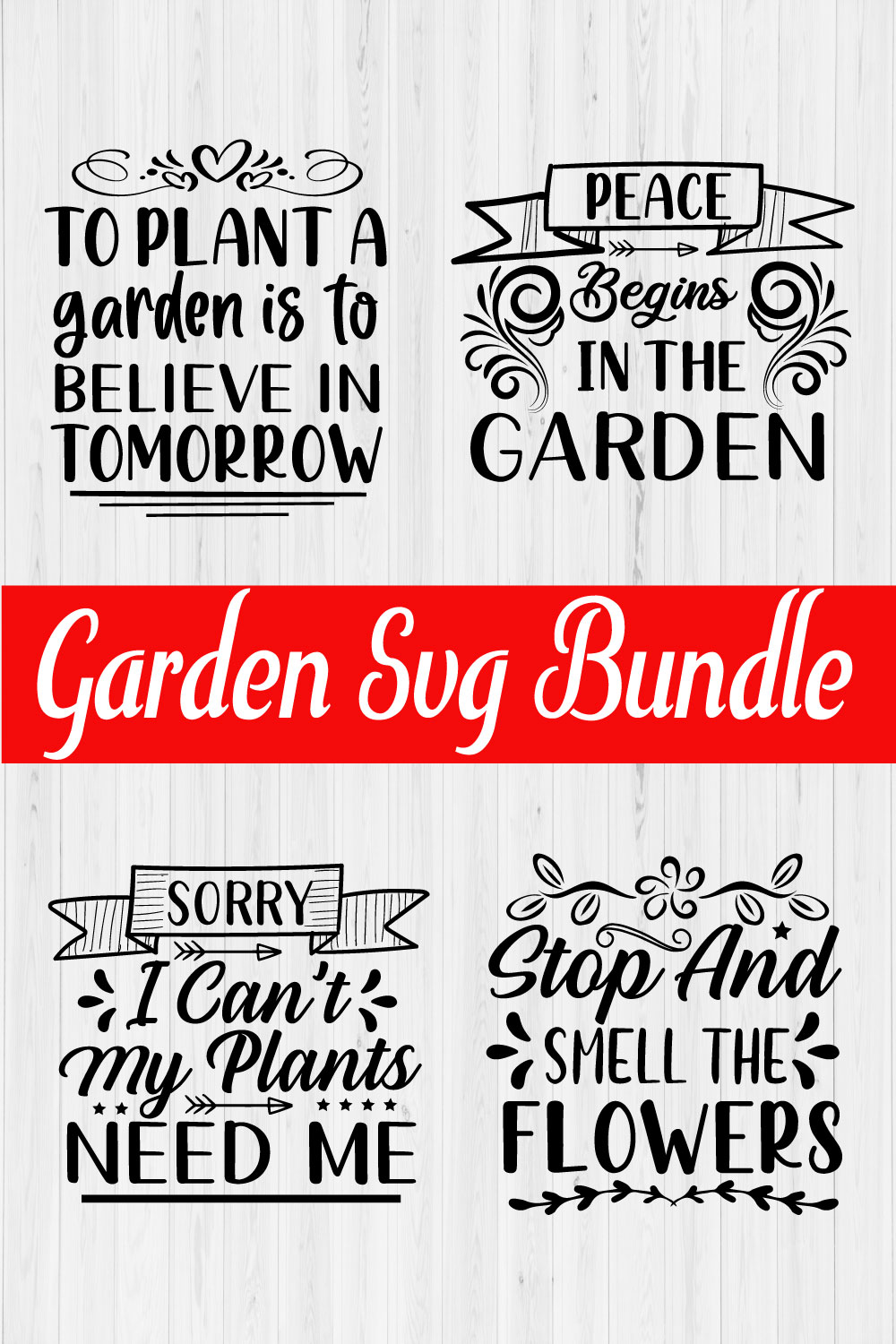 Garden Svg Typography Design Bundle Vol5 pinterest preview image.