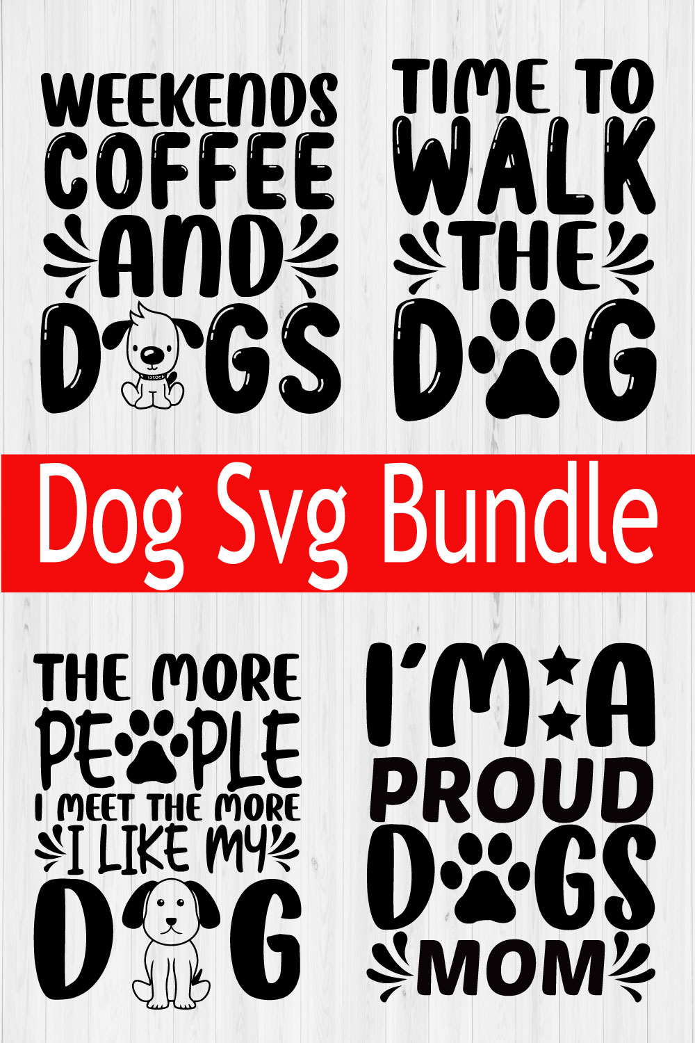 Dog Svg Typography Design Bundle Vol10 pinterest preview image.