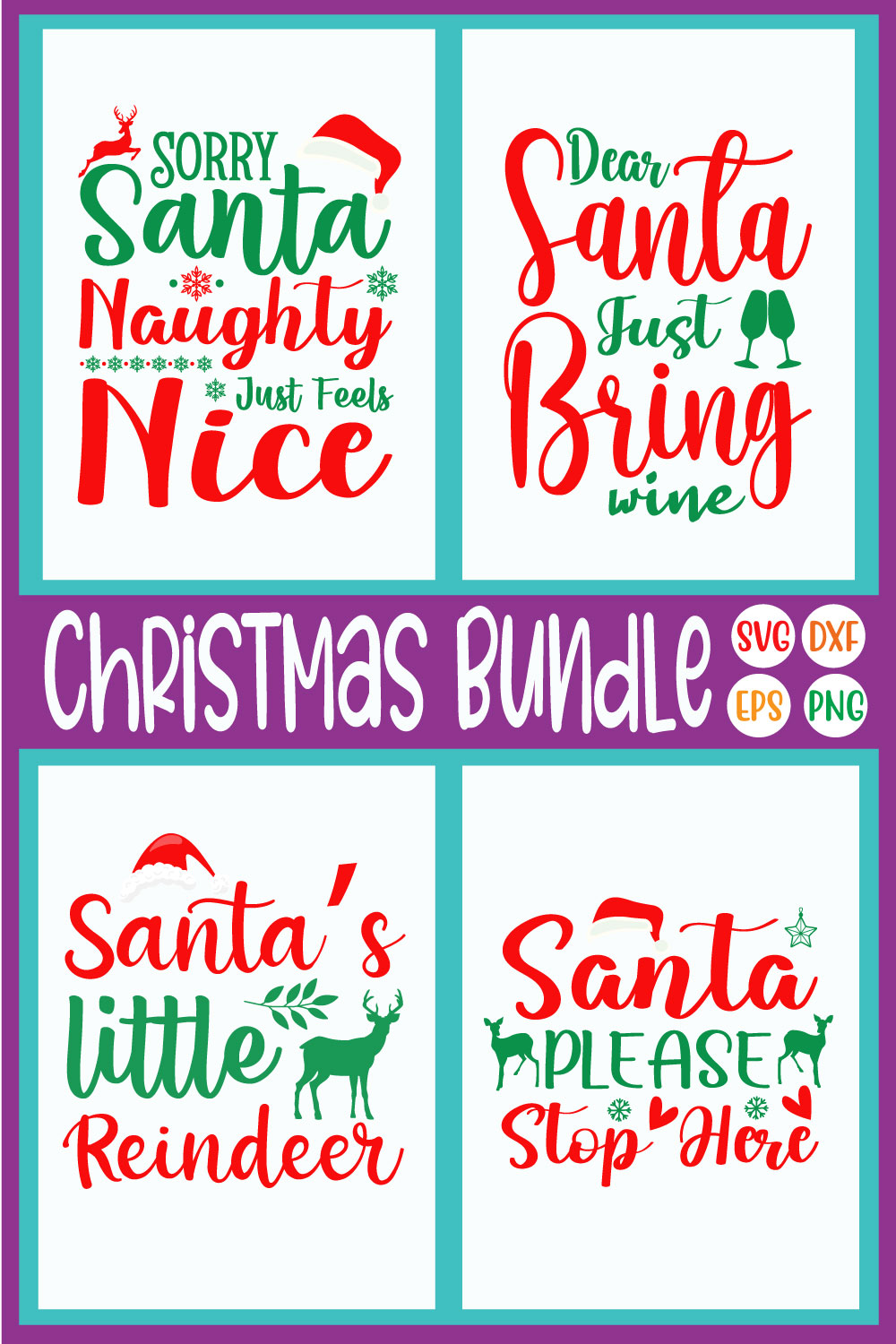 Christmas Design Bundle Vol52 pinterest preview image.