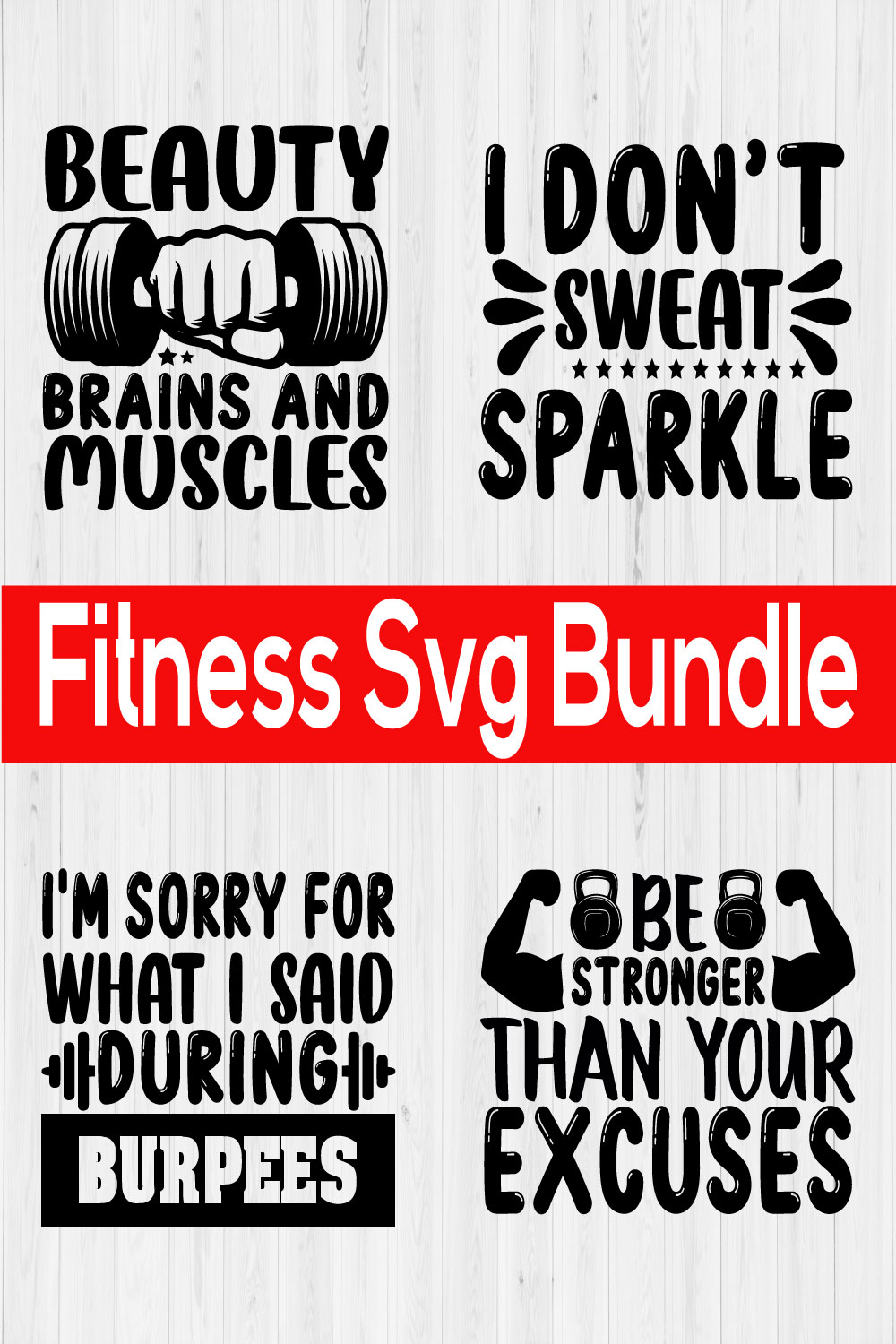 Fitness Svg T-shirt Design Bundle Vol3 pinterest preview image.