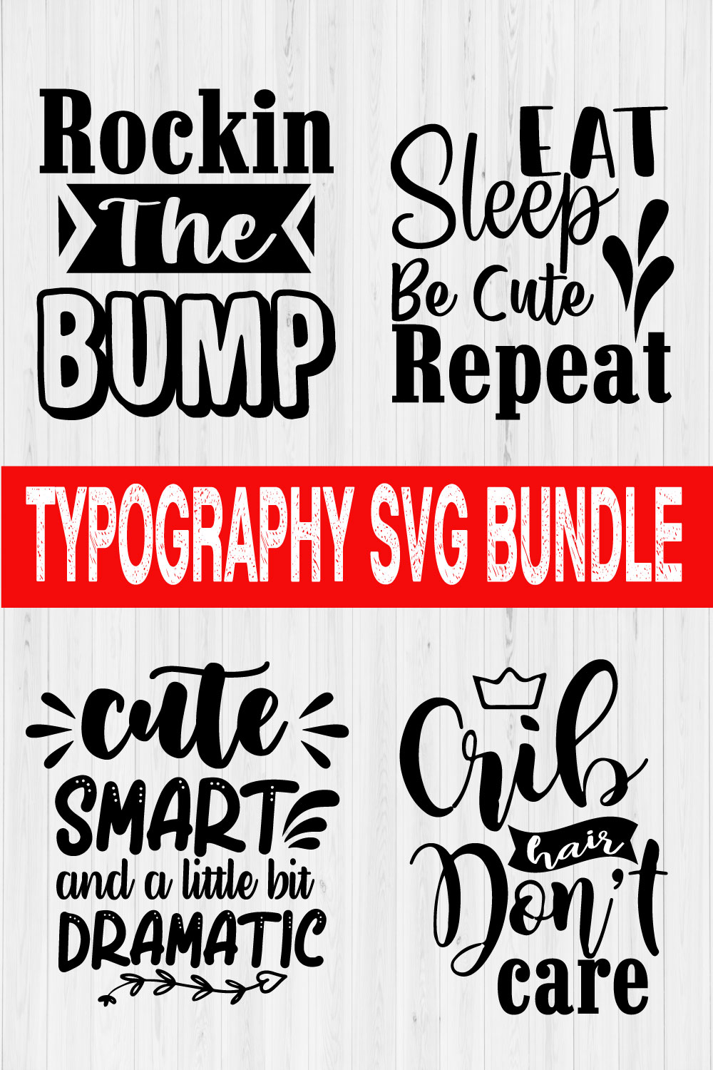 Typography Svg Bundle Vol1 pinterest preview image.