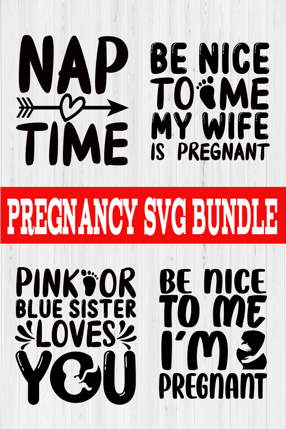 Pregnancy Typography Design Bundle Vol5 pinterest preview image.