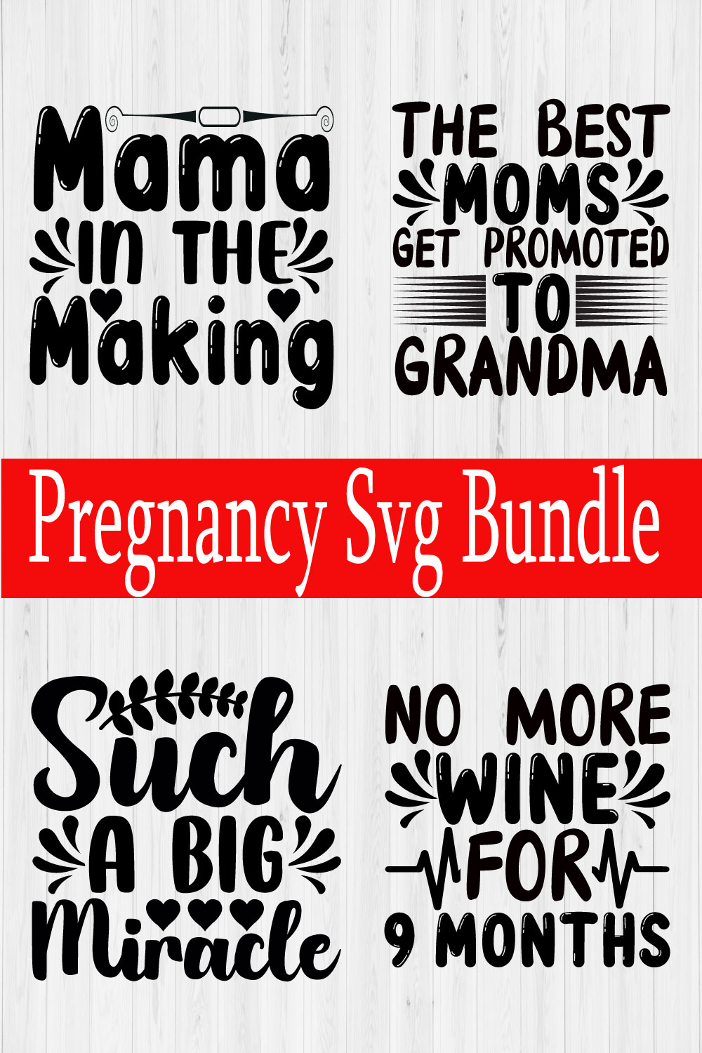 Pregnancy Svg Bundle Vol1 pinterest preview image.
